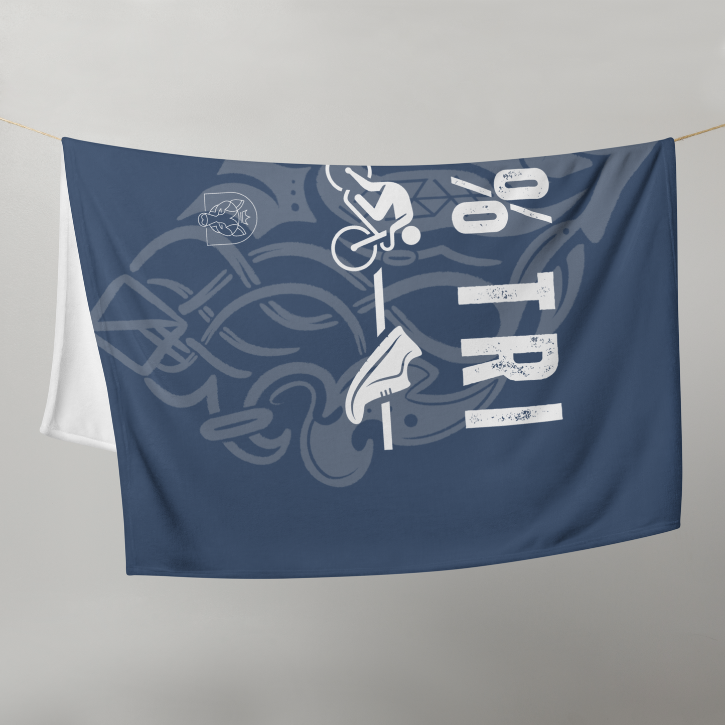 100% TRI - Throw Blanket - Dark Blue