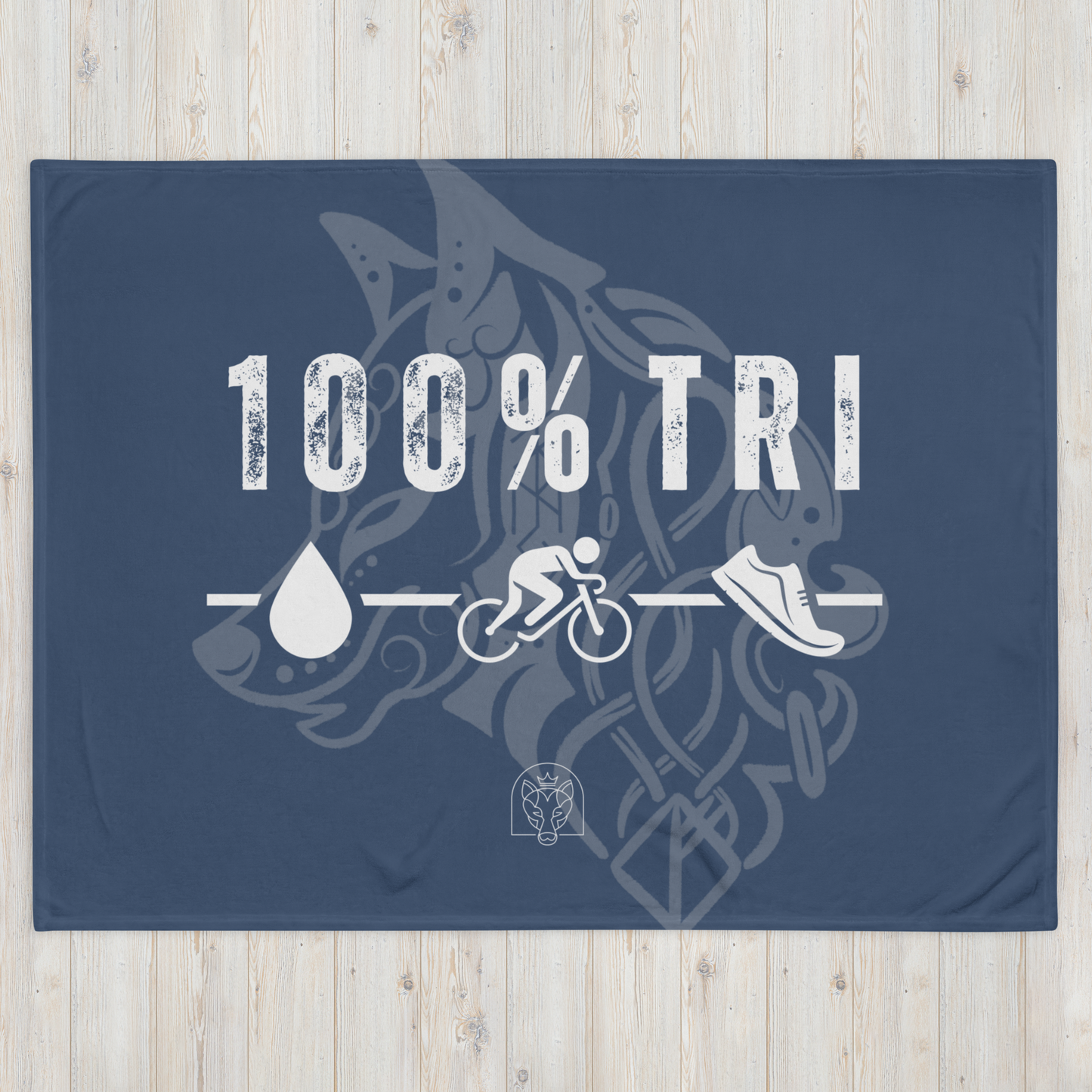 100% TRI - Throw Blanket - Dark Blue