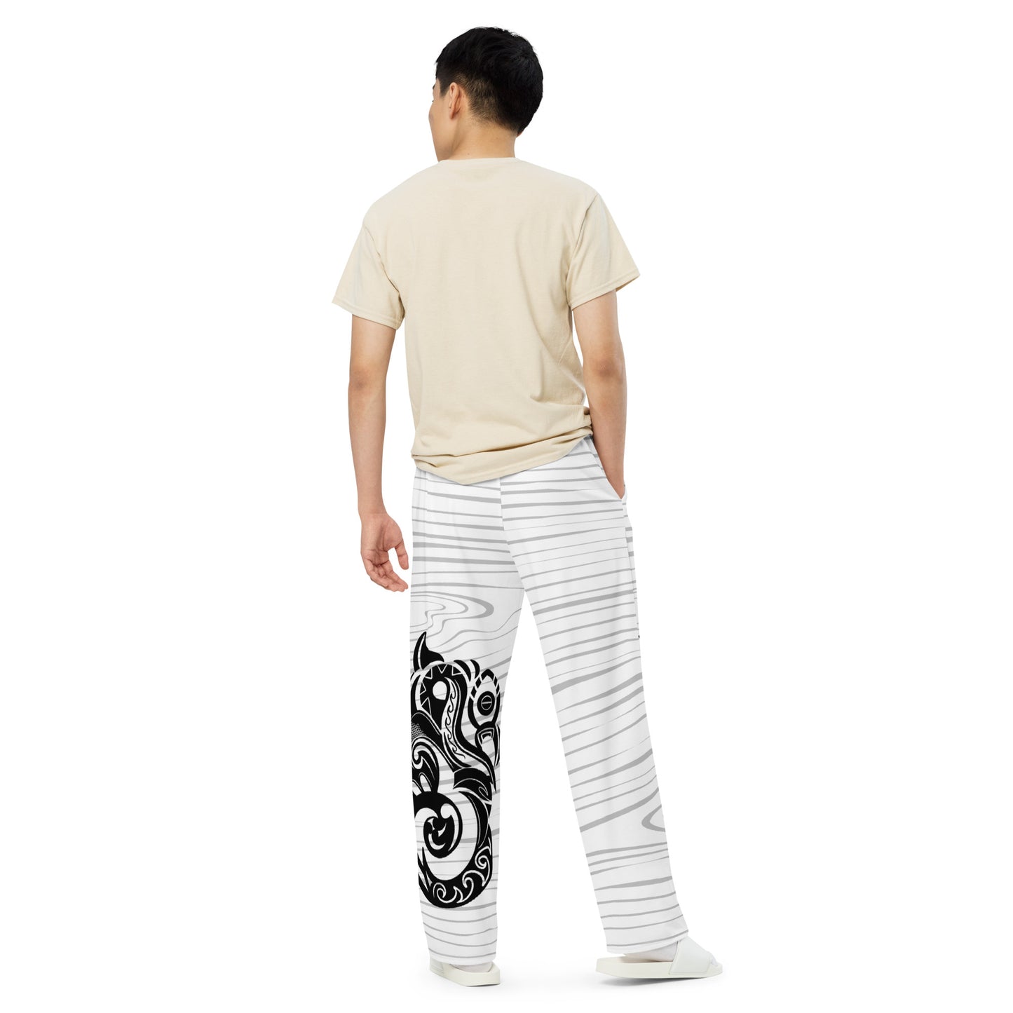 White Tiger Collection - All-over print unisex wide-leg pants - Manaia