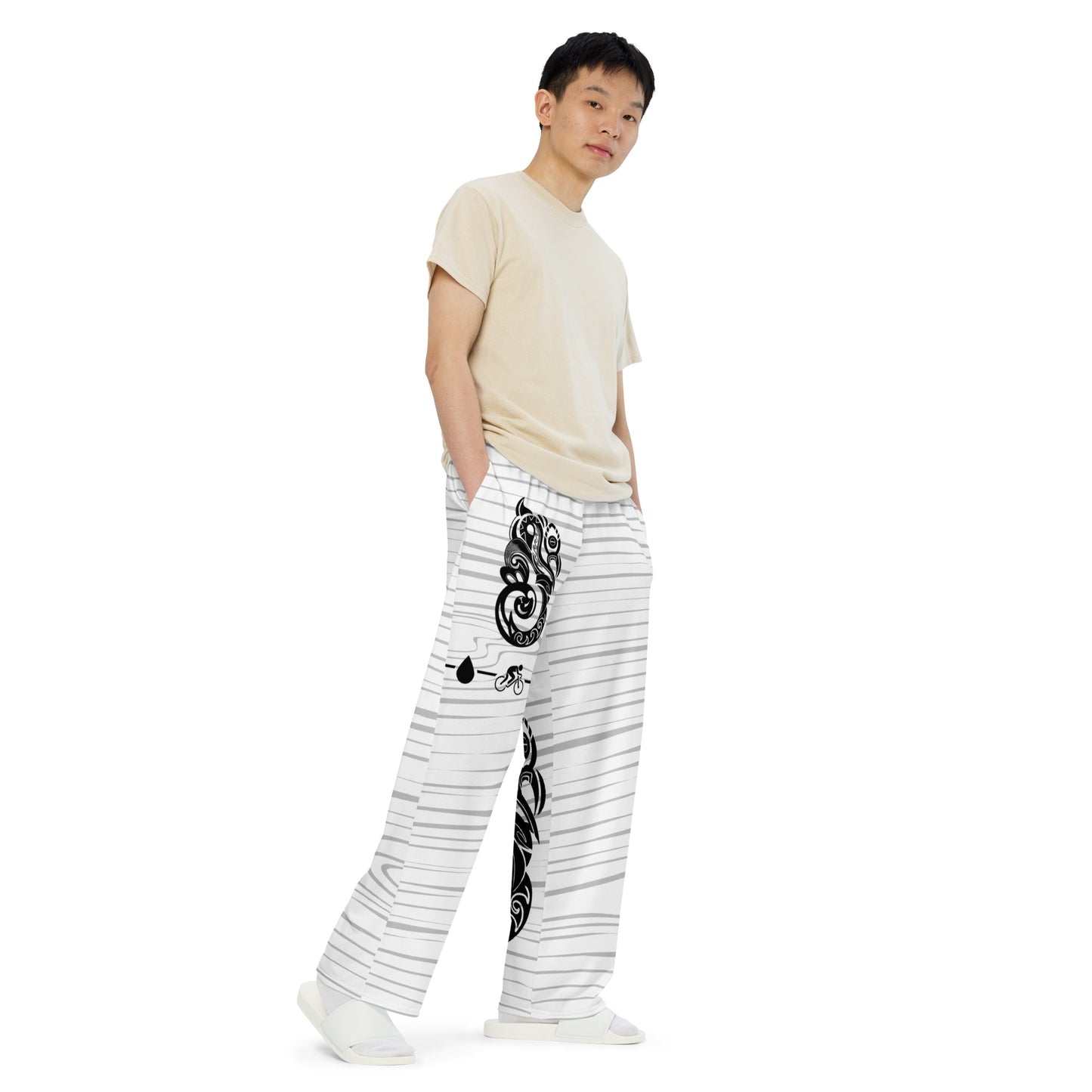 White Tiger Collection - All-over print unisex wide-leg pants - Manaia