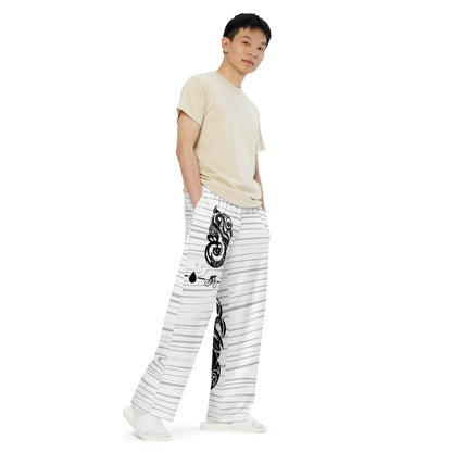 White Tiger Collection - All-over print unisex wide-leg pants - Manaia