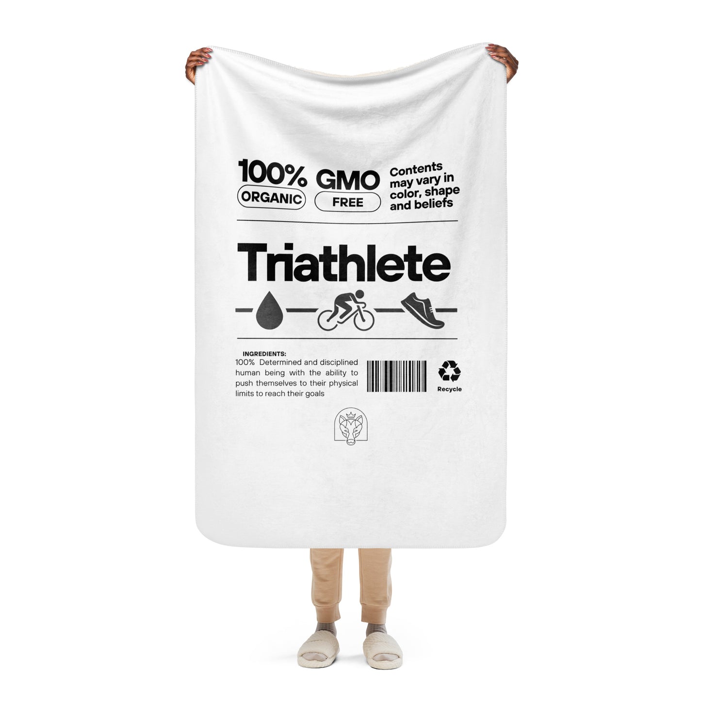 100% Organic Triathlete Sherpa blanket