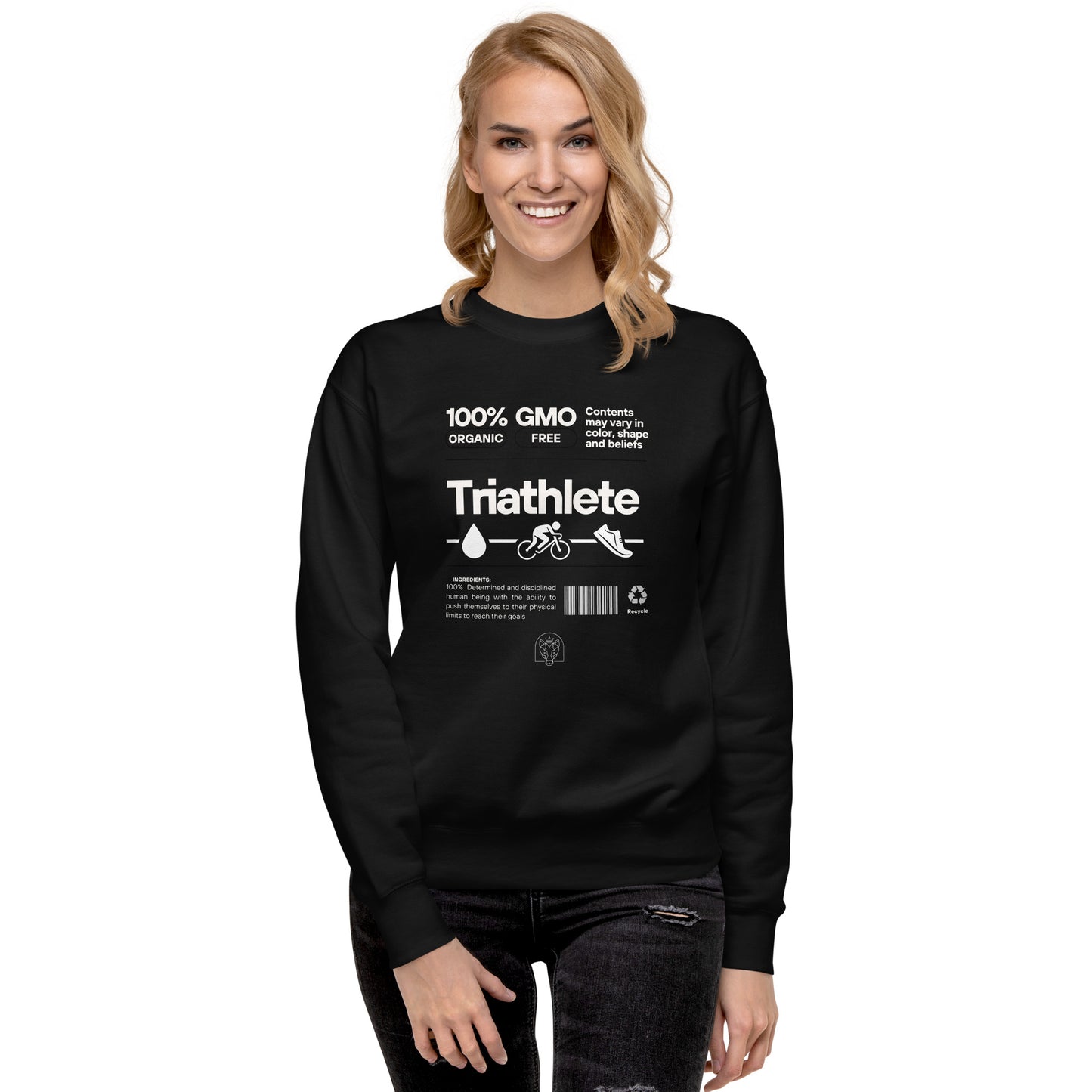 100% Organic Triathlete Unisex Premium Sweatshirt