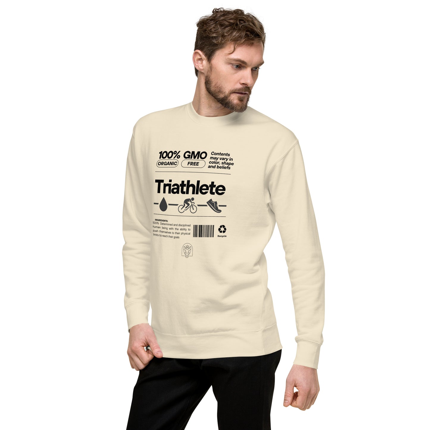 100% Organic Triathlete Unisex Premium Sweatshirt