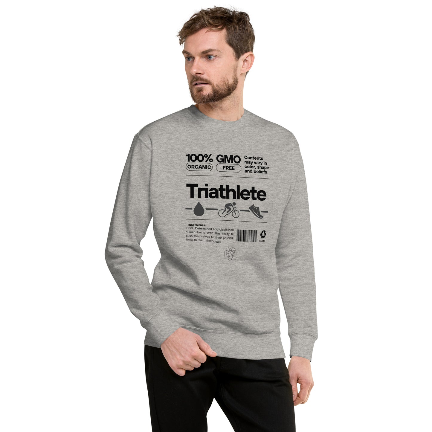 100% Organic Triathlete Unisex Premium Sweatshirt