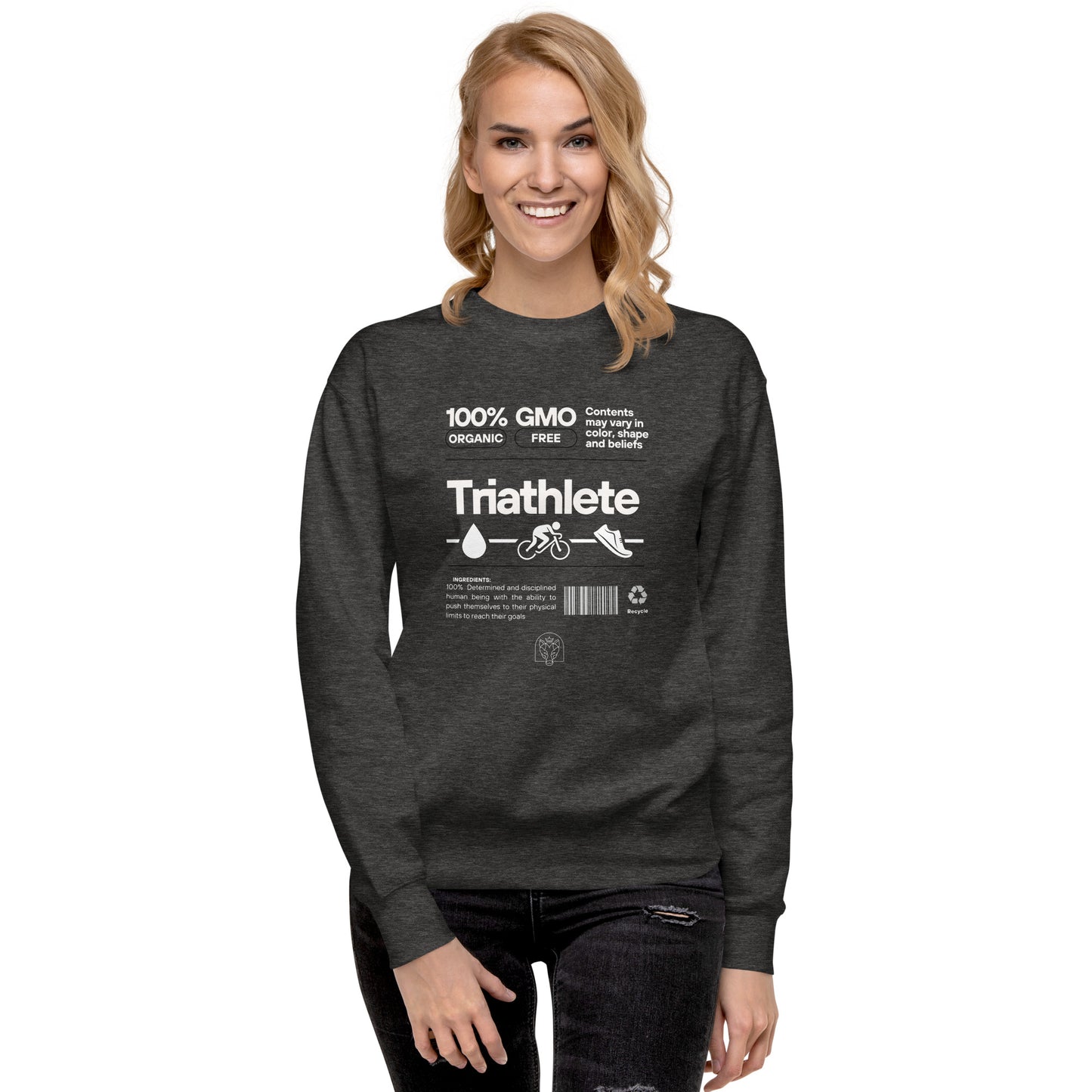 100% Organic Triathlete Unisex Premium Sweatshirt