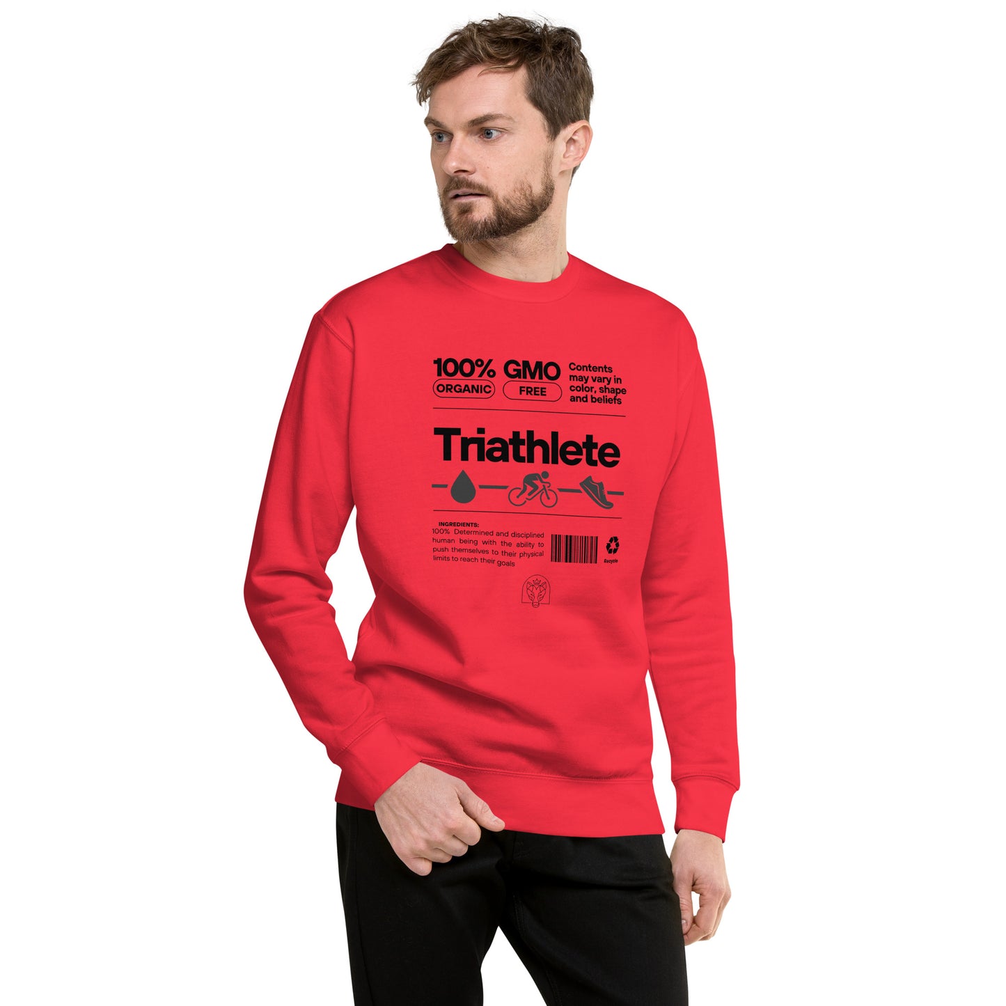 100% Organic Triathlete Unisex Premium Sweatshirt