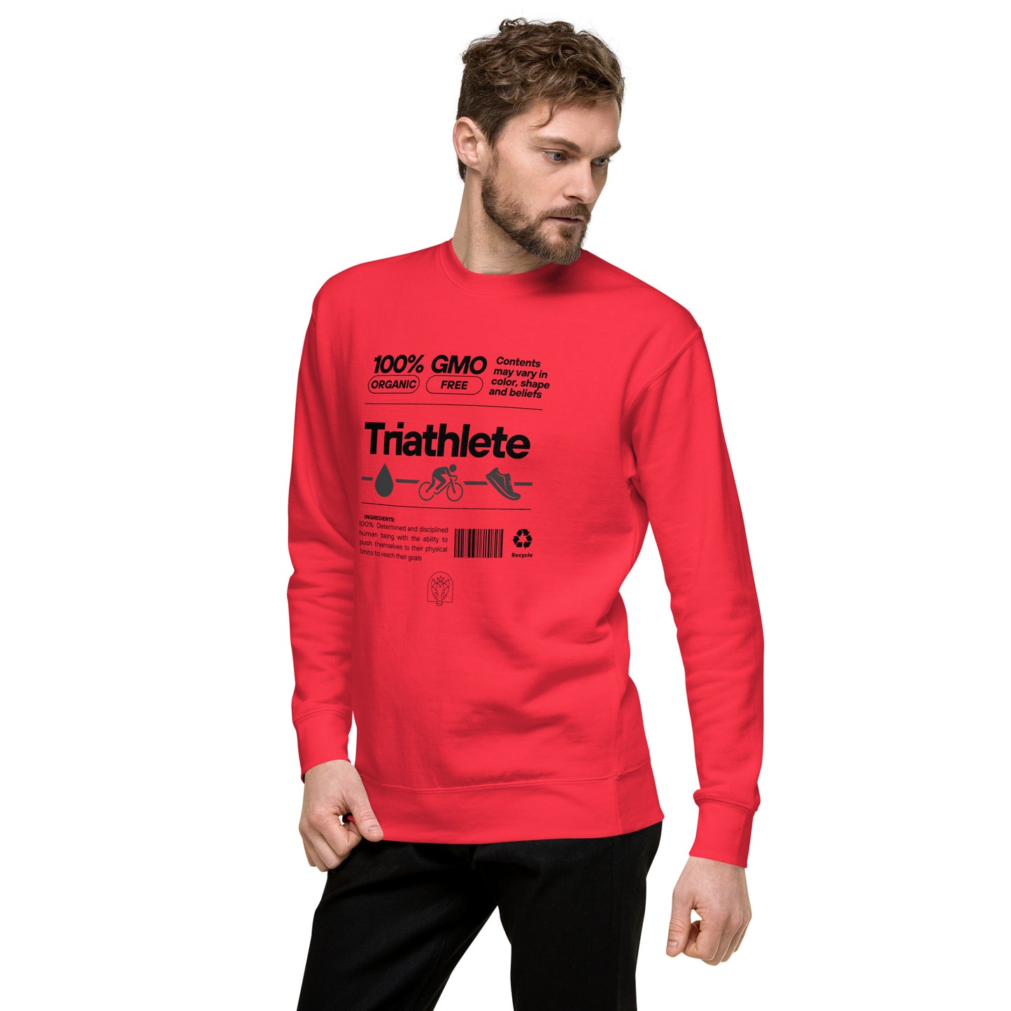 100% Organic Triathlete Unisex Premium Sweatshirt