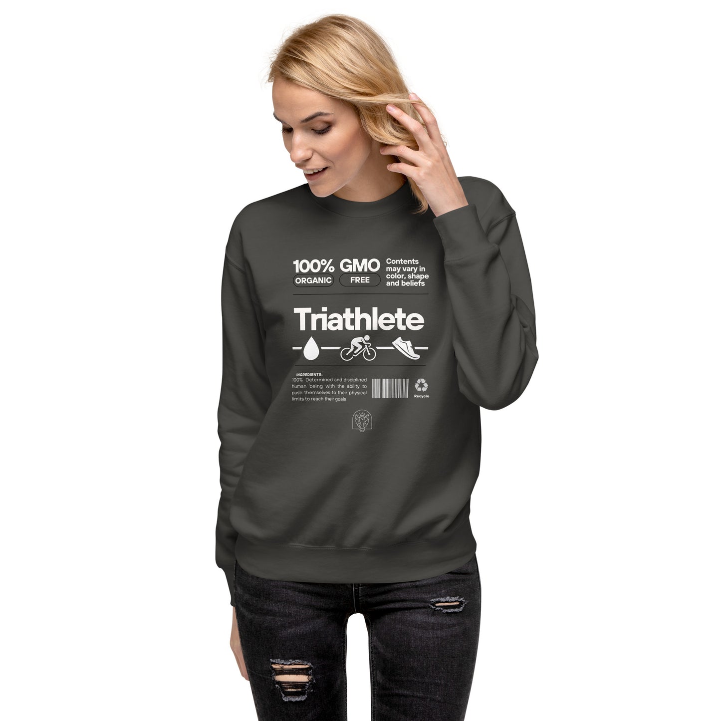 100% Organic Triathlete Unisex Premium Sweatshirt