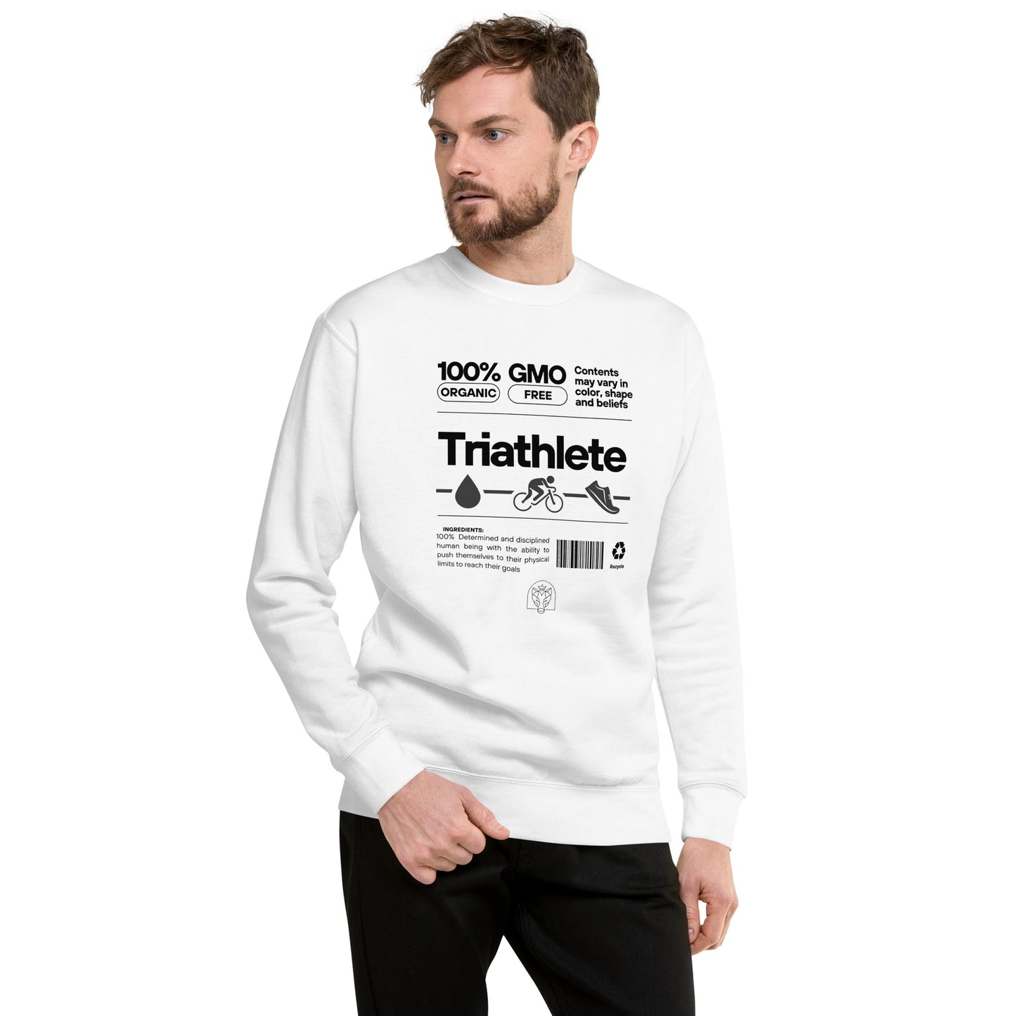 100% Organic Triathlete Unisex Premium Sweatshirt