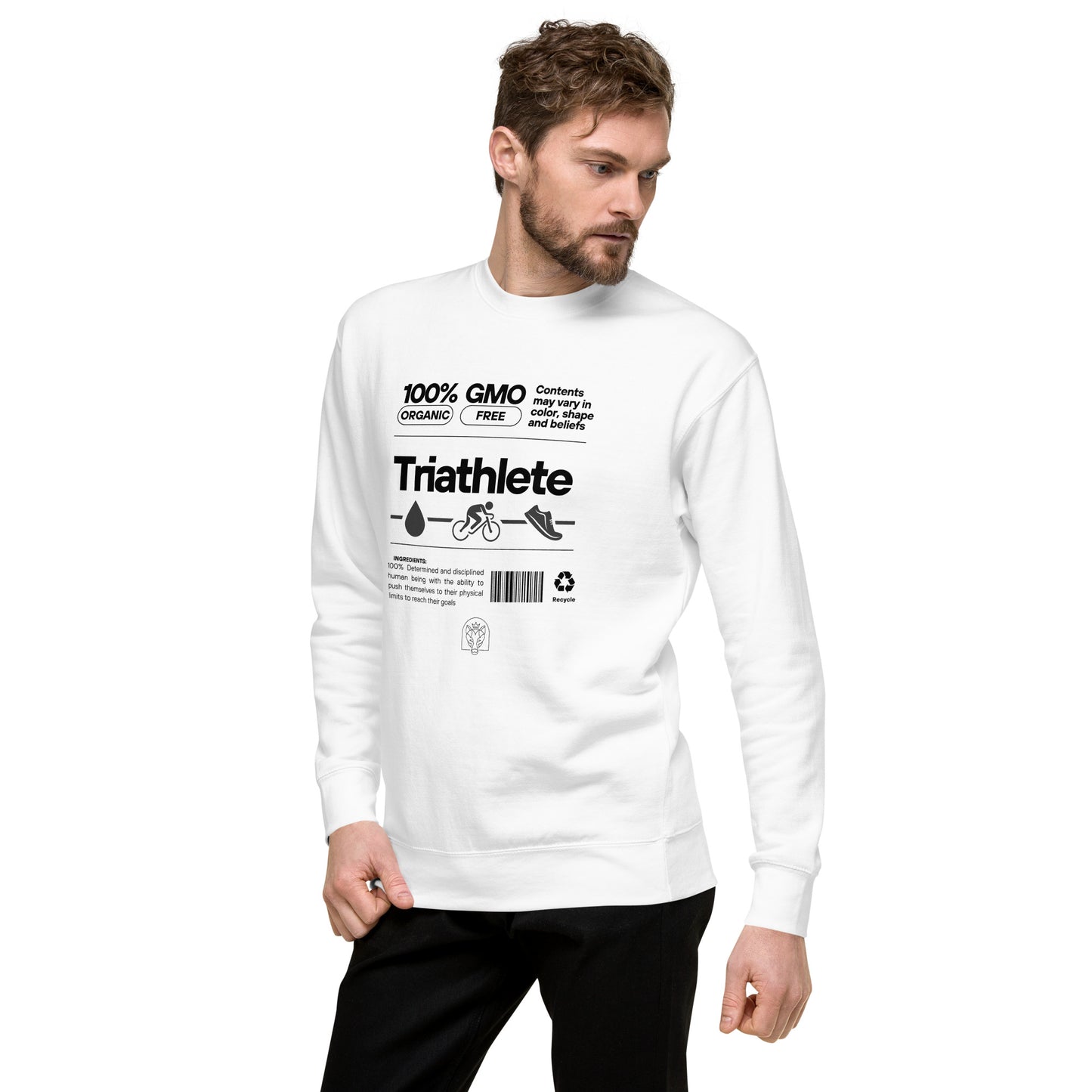 100% Organic Triathlete Unisex Premium Sweatshirt