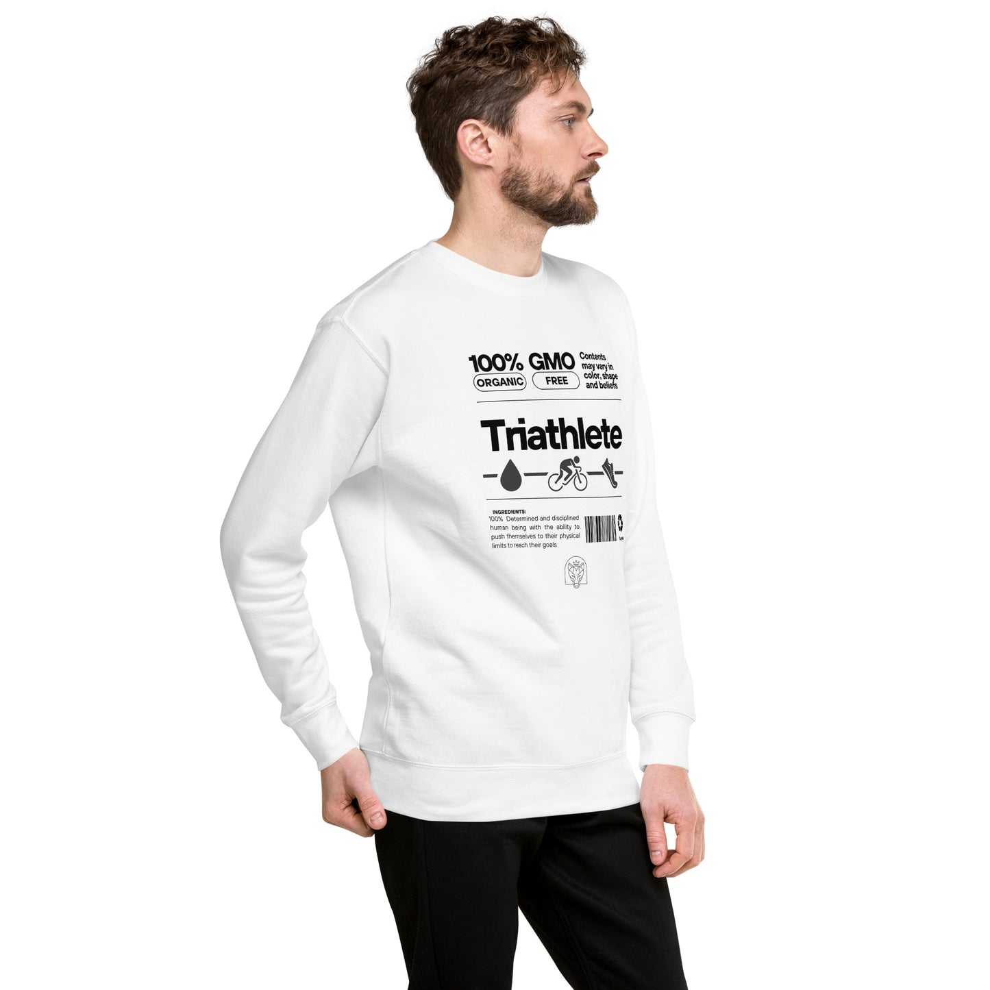 100% Organic Triathlete Unisex Premium Sweatshirt